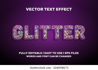 colorful glitter text effect fully editable