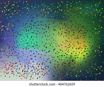 Colorful glitter texture on a mottled background. Bright explosion of confetti. Grainy abstract texture on a color background.