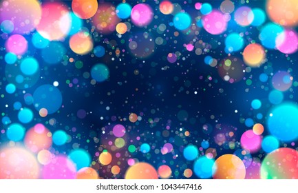 Colorful glittering light blots. Different colored glittering light stains on light background.