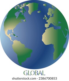 Farbiges globales Vektordesign auf weißem Hintergrund 