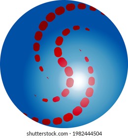 bunter Globus mit Spiralmuster