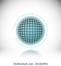 Colorful globe design with copy space vector