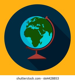 Colorful globe icon. Flat vector design