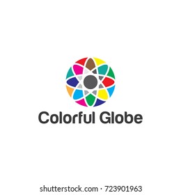 colorful globe logo.