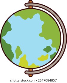 Colorful globe with simple design illustration