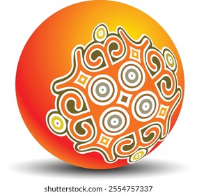 colorful globe with spiral pattern	