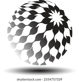 colorful globe with spiral pattern	