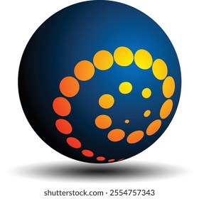 colorful globe with spiral pattern	