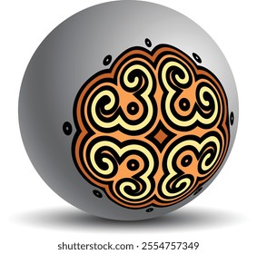 colorful globe with spiral pattern	