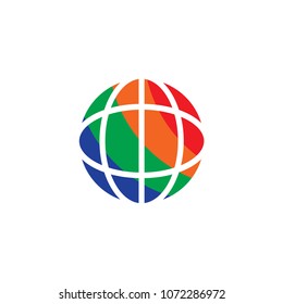 colorful globe world icon, vector illustration