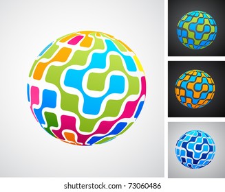 Globos coloridos con un patrón digital