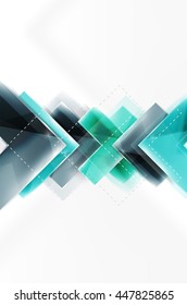 Colorful glossy arrow shapes. Abstract background. Vector web brochure, internet flyer, wallpaper or cover poster design. Geometric style, colorful realistic glossy arrow shapes with copyspace