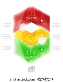 Colorful glossy arrow web box. Vector abstract templates