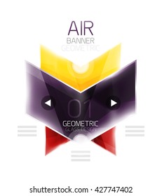 Colorful glossy arrow web box. Vector abstract templates