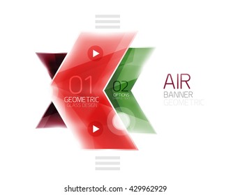 Colorful glossy arrow web box. Vector abstract templates