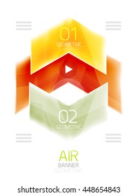 Colorful glossy arrow web box. Vector abstract templates