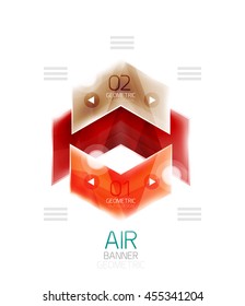Colorful glossy arrow web box. Vector abstract templates