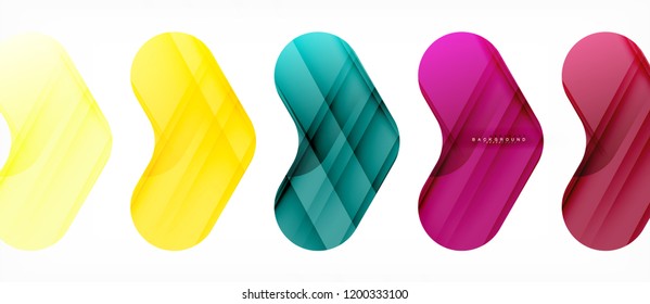 Colorful glossy arrows abstract background, clean modern geometric design