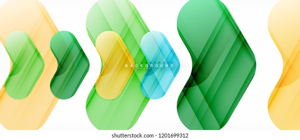 Colorful glossy arrows abstract background, clean modern geometric design