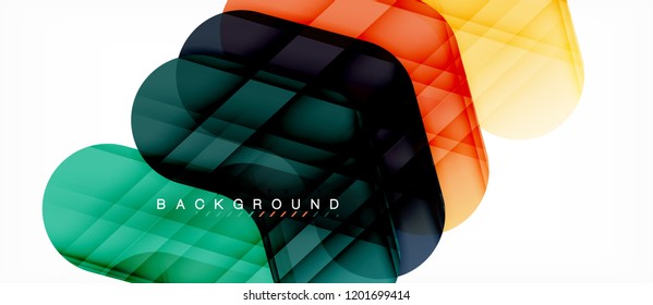 Colorful glossy arrows abstract background, clean modern geometric design