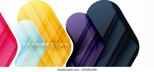 Colorful glossy arrows abstract background, clean modern geometric design