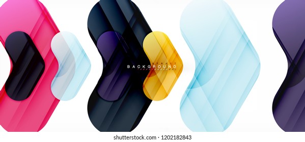 Colorful glossy arrows abstract background, clean modern geometric design