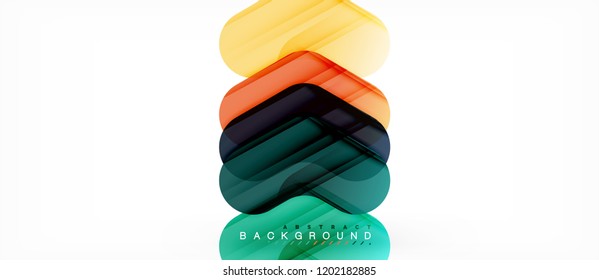 Colorful glossy arrows abstract background, clean modern geometric design