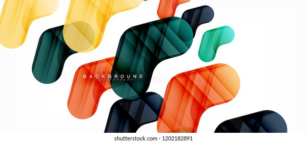 Colorful glossy arrows abstract background, clean modern geometric design