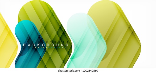 Colorful glossy arrows abstract background, clean modern geometric design