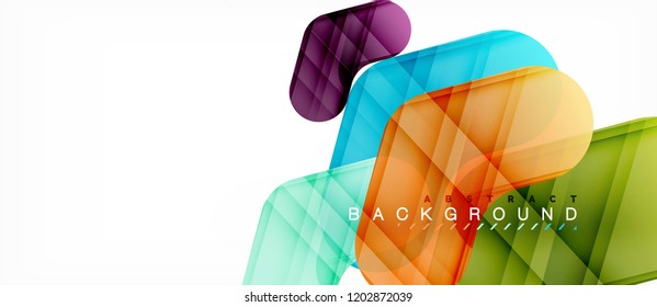 Colorful glossy arrows abstract background, clean modern geometric design