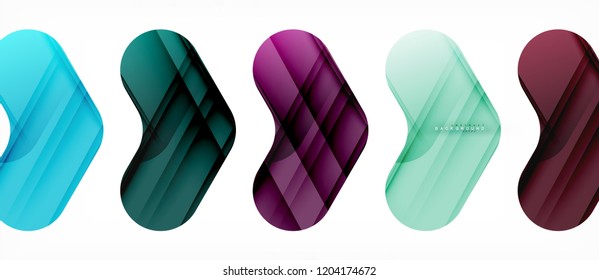 Colorful glossy arrows abstract background, clean modern geometric design