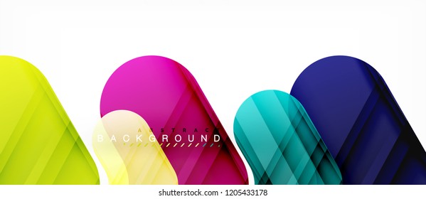 Colorful glossy arrows abstract background, clean modern geometric design