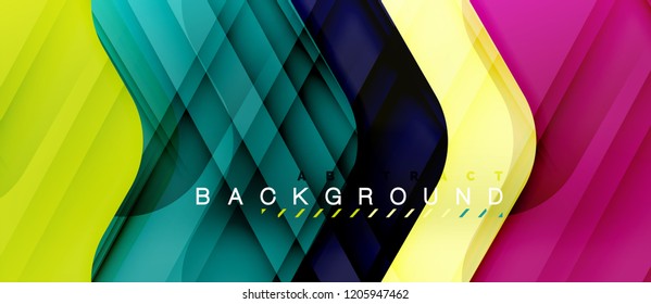 Colorful glossy arrows abstract background, clean modern geometric design