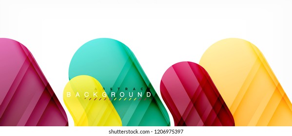 Colorful glossy arrows abstract background, clean modern geometric design