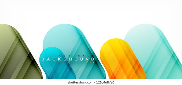 Colorful glossy arrows abstract background, clean modern geometric design