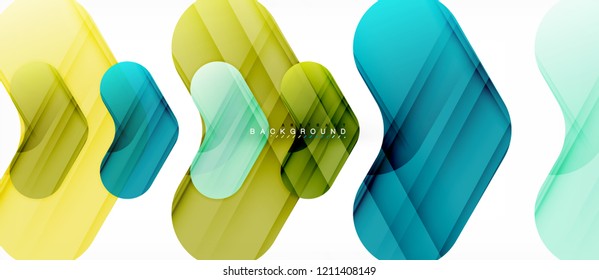 Colorful glossy arrows abstract background, clean modern geometric design