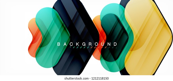 Colorful glossy arrows abstract background, clean modern geometric design