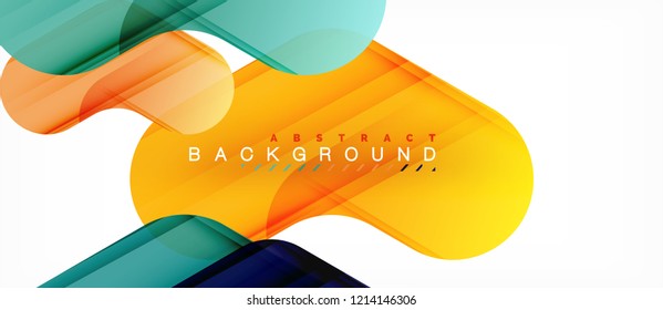Colorful glossy arrows abstract background, clean modern geometric design
