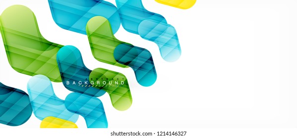 Colorful glossy arrows abstract background, clean modern geometric design