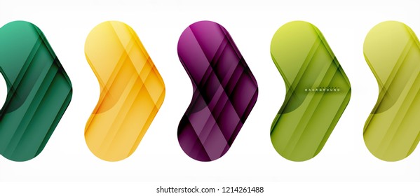 Colorful glossy arrows abstract background, clean modern geometric design