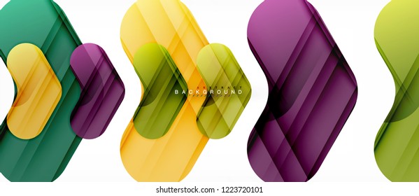 Colorful glossy arrows abstract background, clean modern geometric design