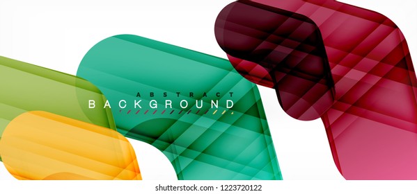 Colorful glossy arrows abstract background, clean modern geometric design