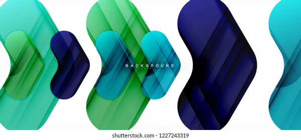 Colorful glossy arrows abstract background, clean modern geometric design