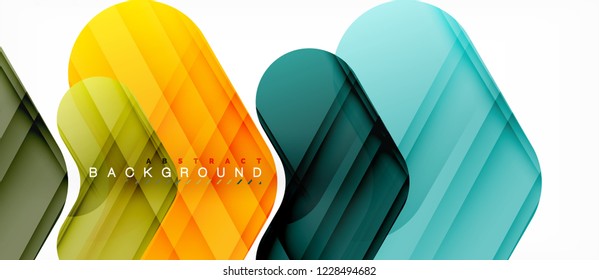 Colorful glossy arrows abstract background, clean modern geometric design