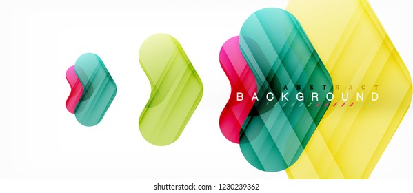 Colorful glossy arrows abstract background, clean modern geometric design