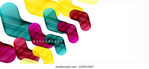 Colorful glossy arrows abstract background, clean modern geometric design