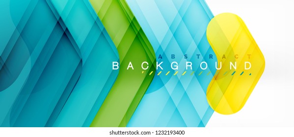 Colorful glossy arrows abstract background, clean modern geometric design