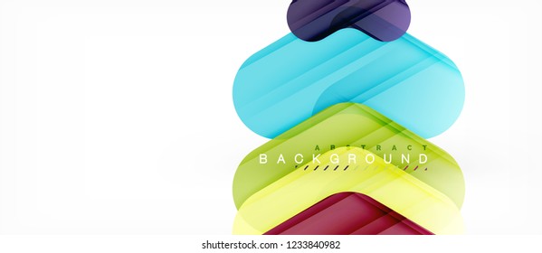 Colorful glossy arrows abstract background, clean modern geometric design