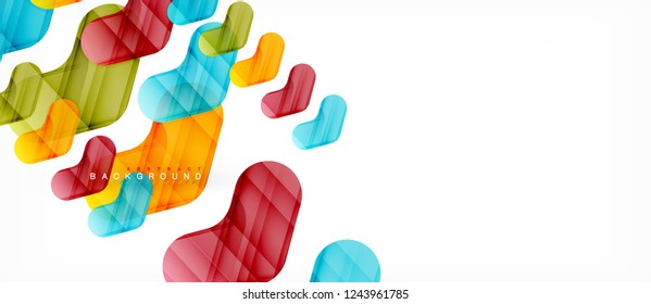 Colorful glossy arrows abstract background, clean modern geometric design