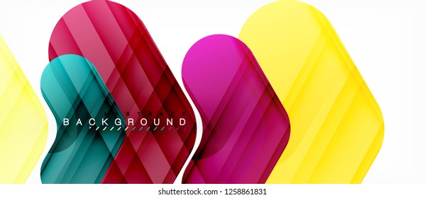 Colorful glossy arrows abstract background, clean modern geometric design